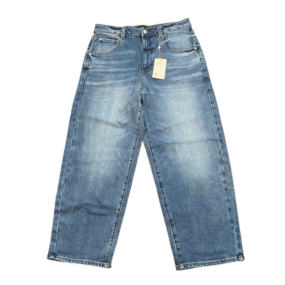 Quince Denim - Quince Comfort Stretch Barrel Jeans Blue Organic High Rise Women's 31 32x28